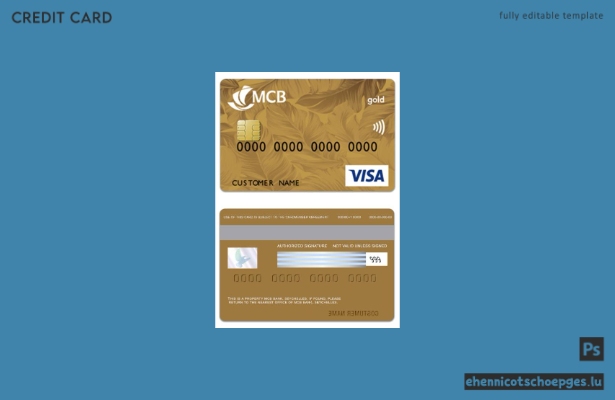 Beispielvorschau der MCB Bank Visa Gold Kreditkarte der Seychellen